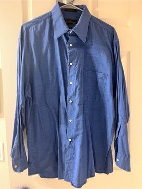 the arrow company men’s vintage blue oxford long sleeve dress shirt 100% cotton